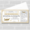 Flying Lesson Plane Stars Gold Personalised Gift Voucher Surprise Ticket