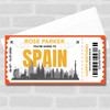 Going To Spain Skyline Personalised Gift Voucher Surprise Trip Holiday Ticket