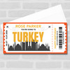 Going To Turkey Skyline Personalised Gift Voucher Surprise Trip Holiday Ticket
