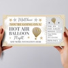 Hot Air Balloon Stars Gold Personalised Gift Voucher Surprise Ticket
