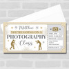 Photography Class Stars Gold Personalised Gift Voucher Surprise Ticket