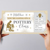 Pottery Class Stars Gold Personalised Gift Voucher Surprise Ticket