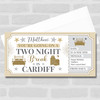 Two Night Break Cardiff Personalised Gift Voucher Surprise Trip Holiday Ticket