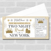 Two Night Break New York Personalised Gift Voucher Surprise Trip Holiday Ticket