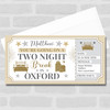 Two Night Break Oxford Personalised Gift Voucher Surprise Trip Holiday Ticket
