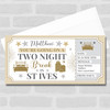 Two Night Break St Ives Personalised Gift Voucher Surprise Trip Holiday Ticket