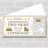 Two Night Break The Cotswolds Personalised Gift Voucher Surprise Holiday Ticket