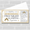 Two Night Glamping Personalised Gift Voucher Surprise Trip Holiday Ticket