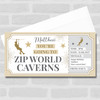 Zip World Caverns Stars Gold Personalised Gift Voucher Surprise Ticket