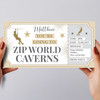 Zip World Caverns Stars Gold Personalised Gift Voucher Surprise Ticket
