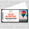 Hot Air Balloon Flight Personalised Surprise Ticket Gift Voucher