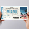 Miami Boarding Pass Personalised Gift Voucher Surprise Trip Holiday Ticket