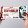 New Orleans Boarding Pass Personalised Gift Voucher Surprise Trip Holiday Ticket