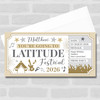 Latitude Festival Stars Gold Personalised Surprise Ticket Gift Voucher