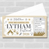 Lytham Festival Stars Gold Personalised Surprise Ticket Gift Voucher