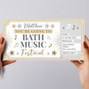 Bath Music Festival Stars Gold Personalised Surprise Ticket Gift Voucher