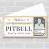 Pitbull Concert Stars Gold Personalised Surprise Ticket Gift Voucher