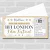 BFI London Film Festival Stars Gold Personalised Surprise Ticket Gift Voucher