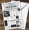 Born In 1946 White Newspaper Birthday Facts Any Year Any Age Personalised Card