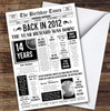 Born In 2012 White Newspaper Birthday Facts Any Year Any Age Personalised Card