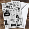 Born In 1927 Grey Newspaper Birthday Facts Any Year Any Age Personalised Card