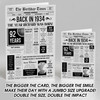 Born In 1934 Grey Newspaper Birthday Facts Any Year Any Age Personalised Card