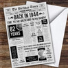 Born In 1944 Grey Newspaper Birthday Facts Any Year Any Age Personalised Card