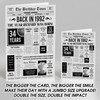 Born In 1992 Grey Newspaper Birthday Facts Any Year Any Age Personalised Card