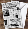 Born In 1994 Grey Newspaper Birthday Facts Any Year Any Age Personalised Card