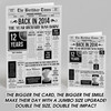 Born In 2014 Grey Newspaper Birthday Facts Any Year Any Age Personalised Card