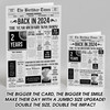 Born In 2024 Grey Newspaper Birthday Facts Any Year Any Age Personalised Card