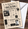 Born In 1946 Newspaper Birthday Facts Any Year Any Age Personalised Card