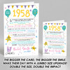 Born In 1958 Colour Birthday Facts Any Year Any Age Personalised Birthday Card