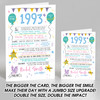 Born In 1993 Colour Birthday Facts Any Year Any Age Personalised Birthday Card
