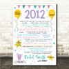 Born In 2012 Colour Birthday Facts Any Year Any Age Personalised Birthday Print