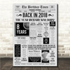 Born In 2018 Grey Newspaper Birthday Facts Any Year Any Age Personalised Print