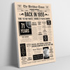Born In 1955 Newspaper Birthday Facts Any Year Any Age Personalised Print