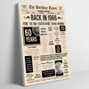 Born In 1966 Newspaper Birthday Facts Any Year Any Age Personalised Print