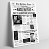 Born In 1939 White Newspaper Birthday Facts Any Year Any Age Personalised Print