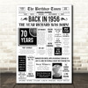 Born In 1956 White Newspaper Birthday Facts Any Year Any Age Personalised Print