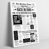 Born In 1989 White Newspaper Birthday Facts Any Year Any Age Personalised Print