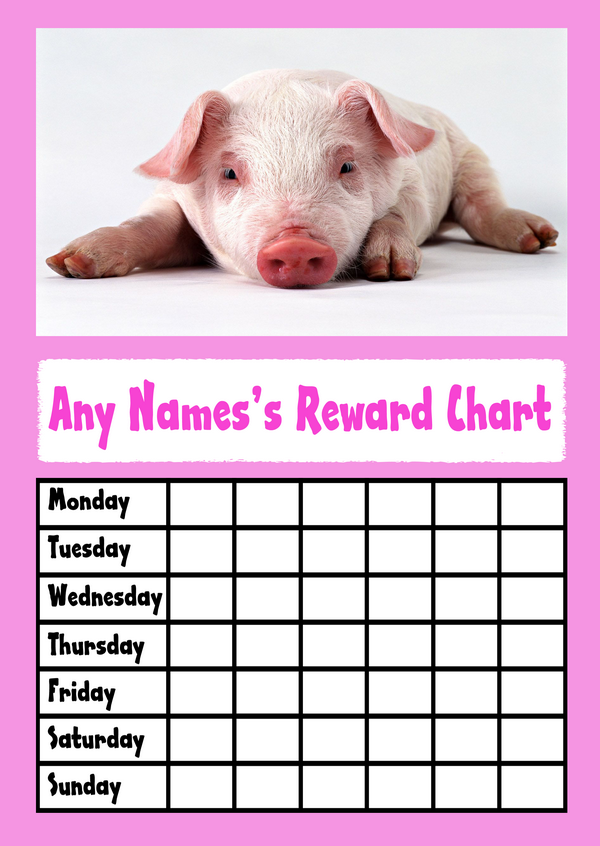 Cute Piglet Star Sticker Reward Chart The Card Zoo