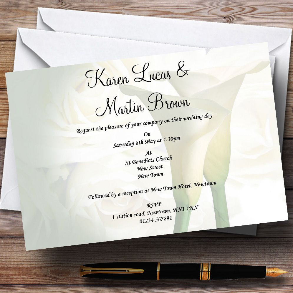 White Lily Stunning Personalised Wedding Invitations The Card Zoo