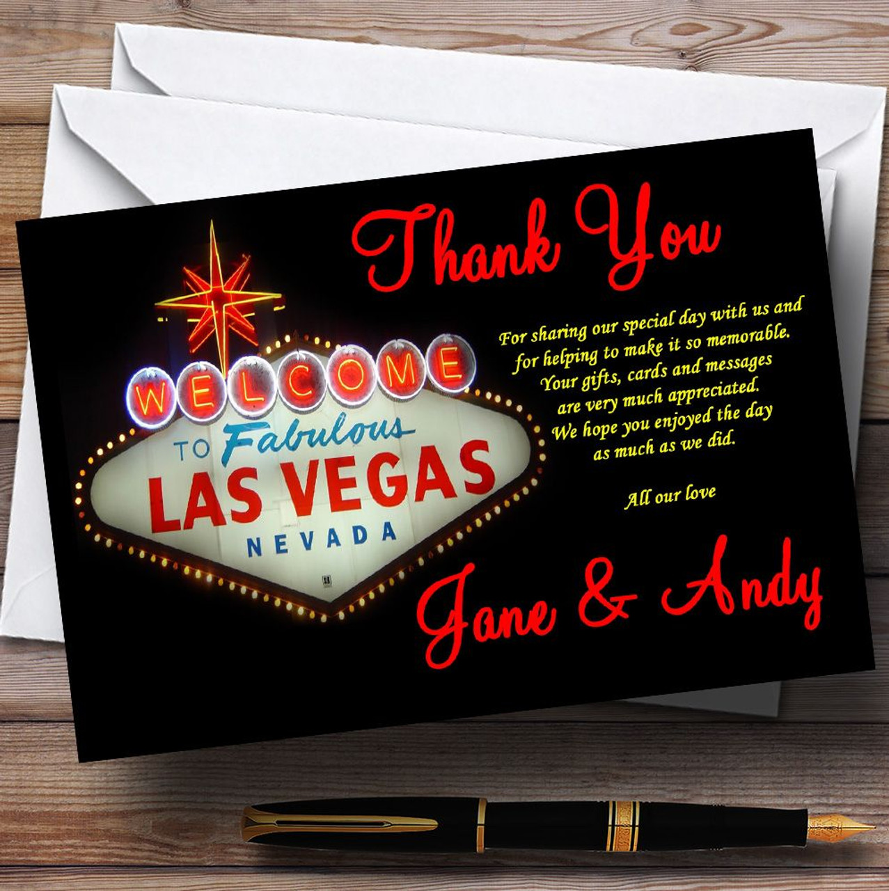 Custom Birthday Card - Las Vegas - Welcome to Fabulous Las Vegas -  Personalize - Las Vegas Welcome Sign