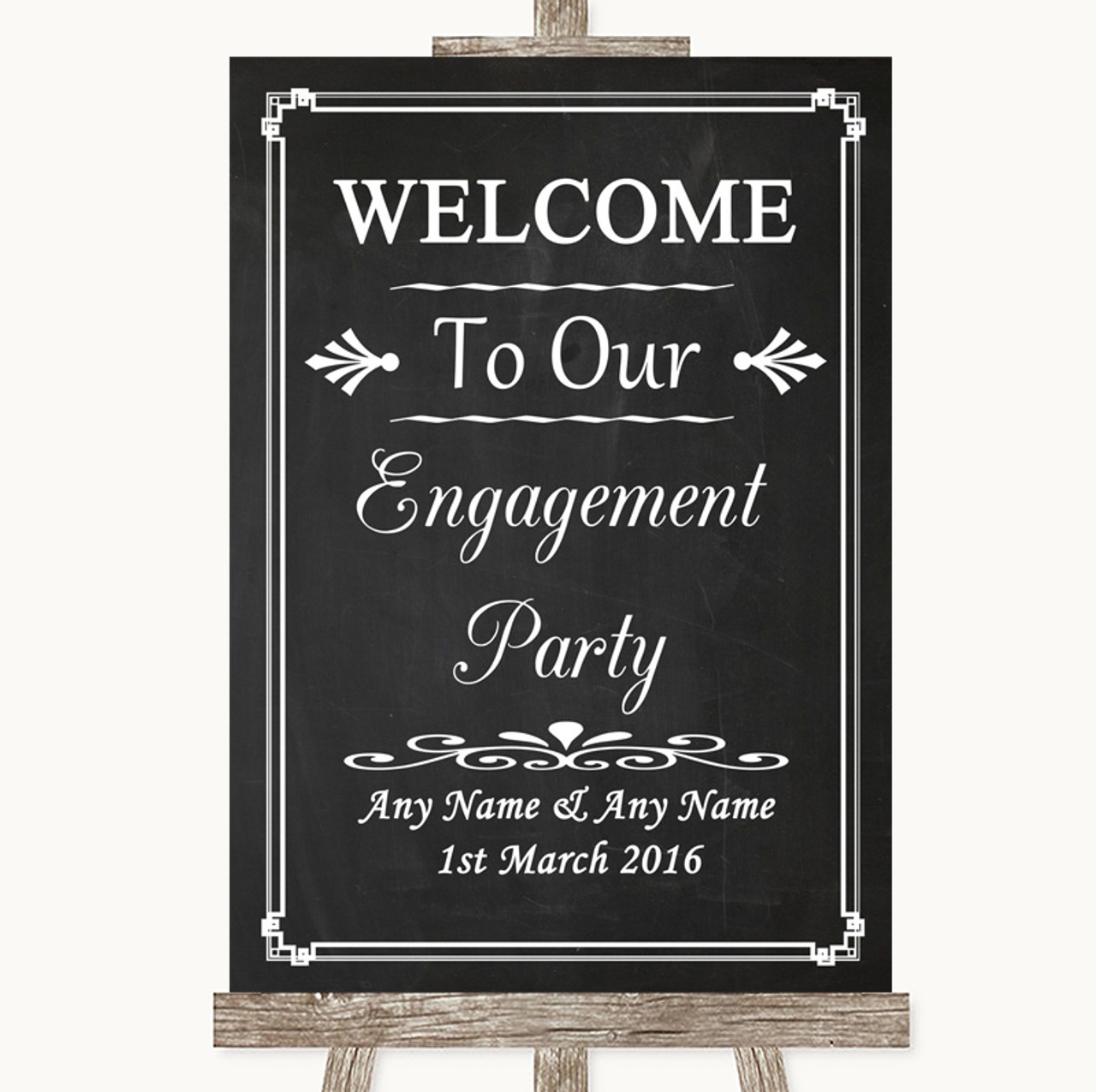 Chalk Style Welcome To Our Engagement Party Personalised Wedding Sign The Card Zoo - gwk roblox name