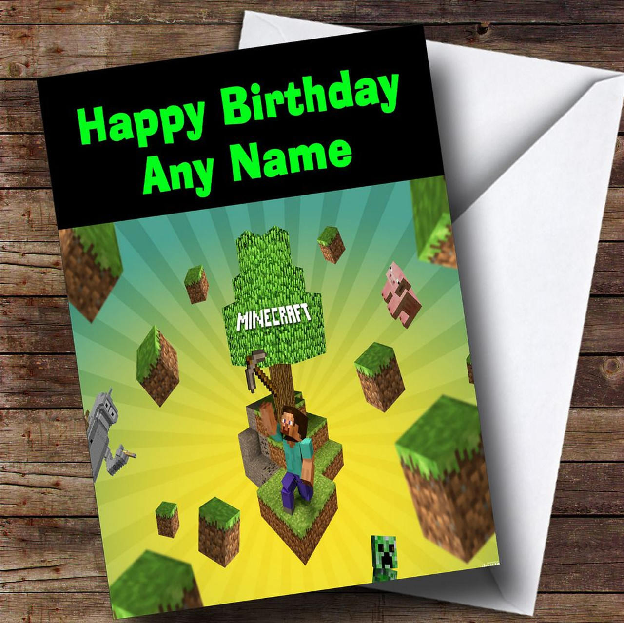 minecraft characters personalised childrens birthday card the card zoo