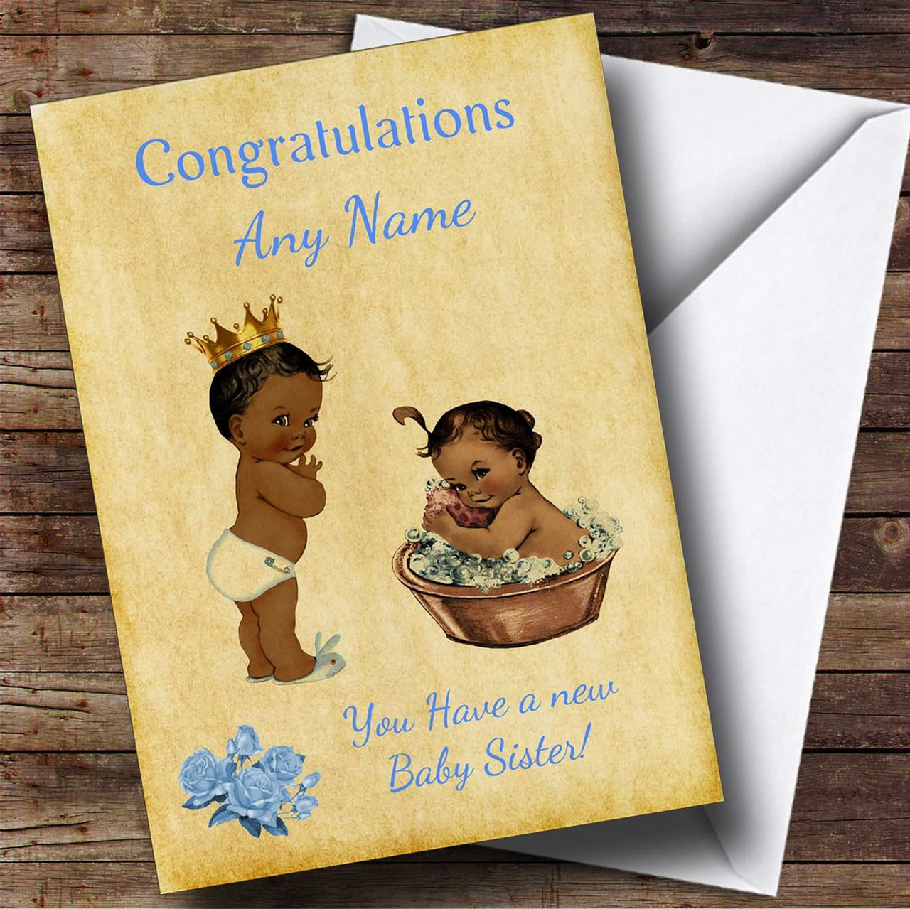 Cute Black Baby Girl Sister You Re A Big Brother Personalised Sibling Card The Card Zoo - roblox big brother script