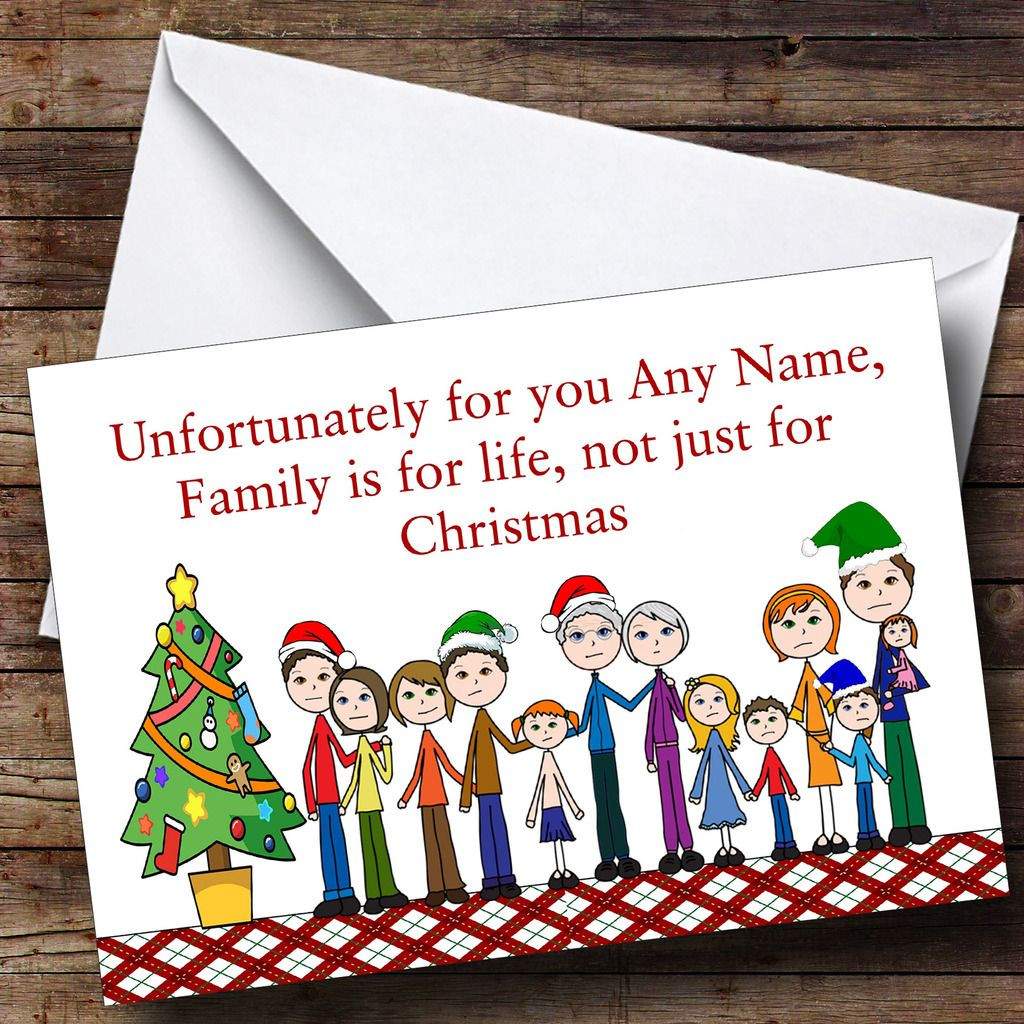 Funny Family Is For Life Personalised Christmas Card The Card Zoo