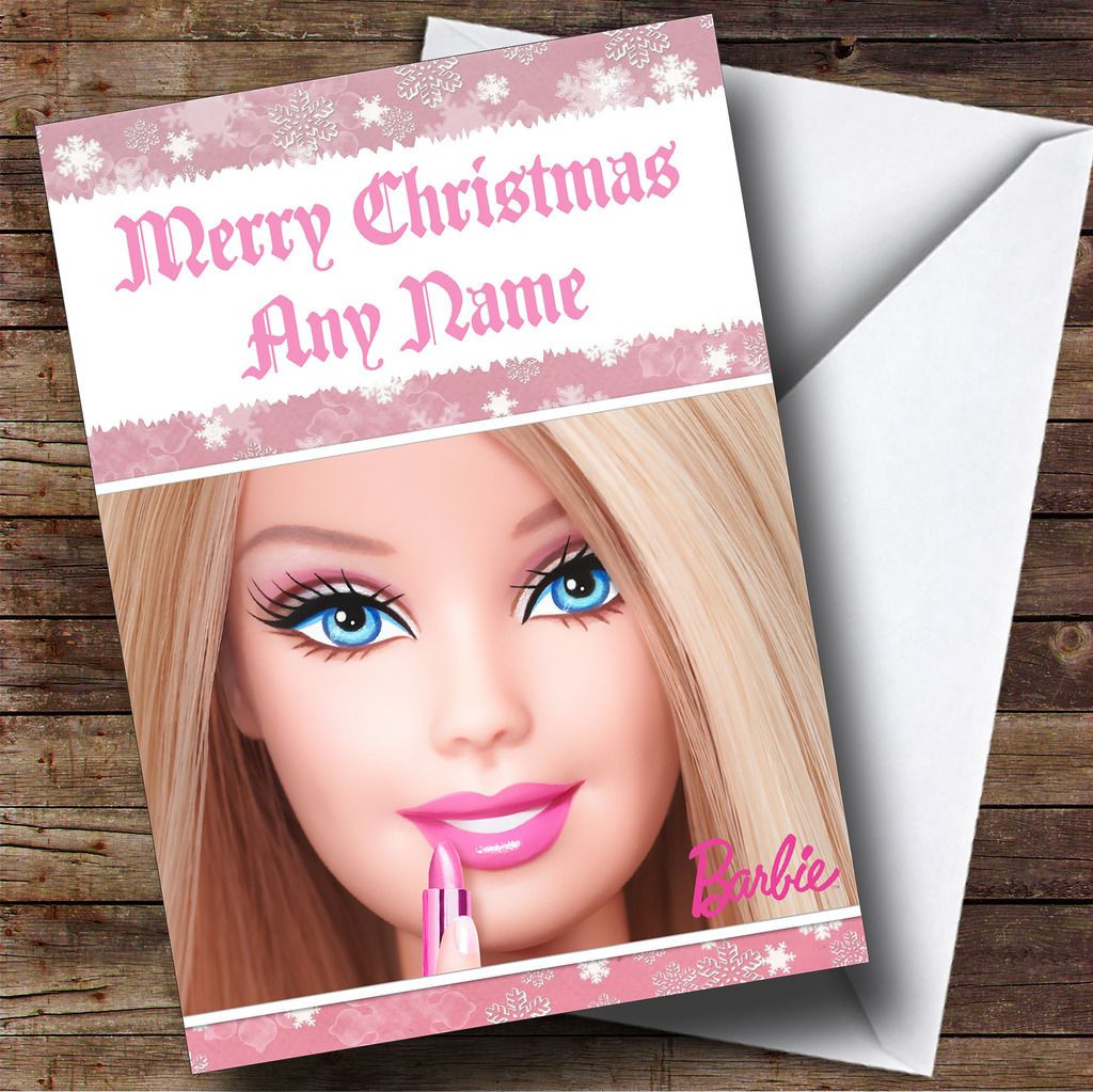 Pink Barbie Personalised Christmas Card - The Card Zoo