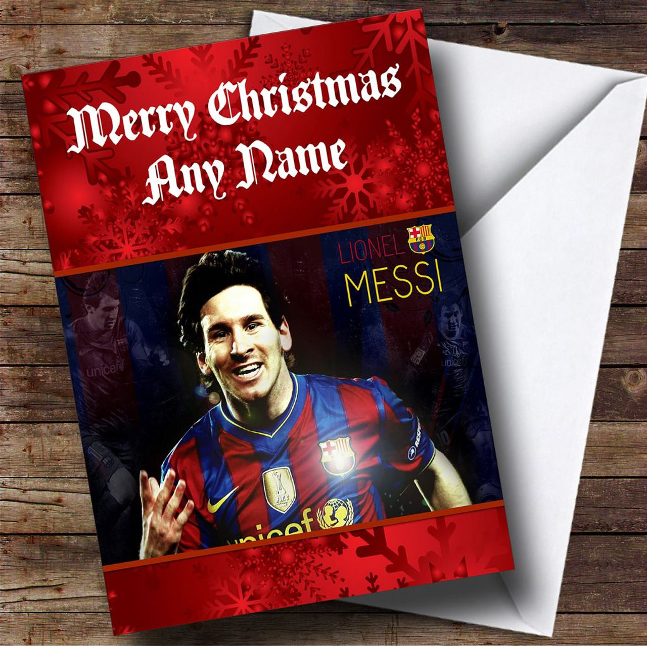 Lionel Messi Football Personalised Christmas Card - The Card Zoo